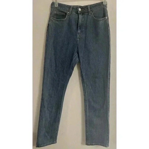 H&M Denim Women's Size 8‎ Straight Mid Rise Dark Wash Jeans - Picture 1 of 3